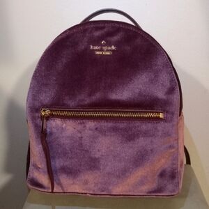 Kate Spade Plum Velvet Backpack